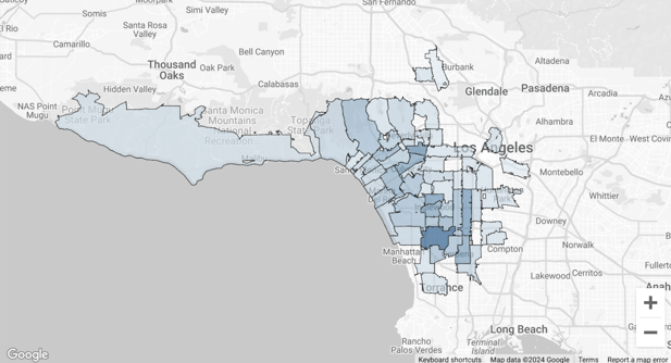 Help Me Grow LA Pathways Heat Map